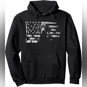 Patriotic German Shorthaired Pointer American Flag GSP Dog Pullover Hoodie